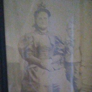 Photograph grandmother boy victorian large wood